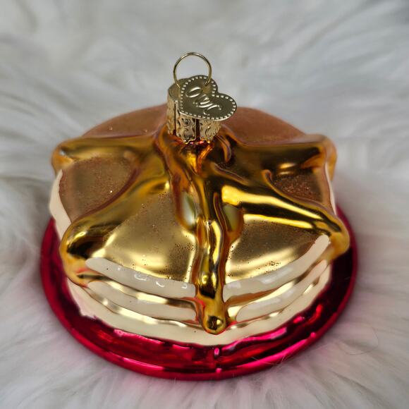Old World Christmas Short Stack of Pancakes Blown Glass Ornament Foodie - Picture 3 of 6